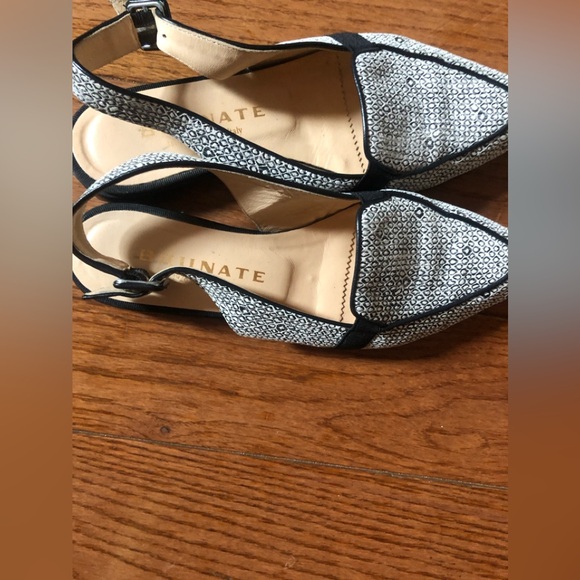 ❤️Brunate Black and White Slingback Sandals Shoes Leather Made in Italy EUR 37.5 - Picture 2 of 8